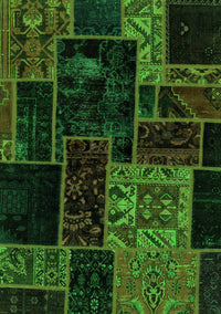 Patchwork Green Transitional Rug, abs2062grn