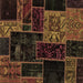 Square Patchwork Brown Transitional Rug, abs2062brn