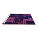 Sideview of Machine Washable Patchwork Purple Transitional Area Rugs, wshabs2062pur