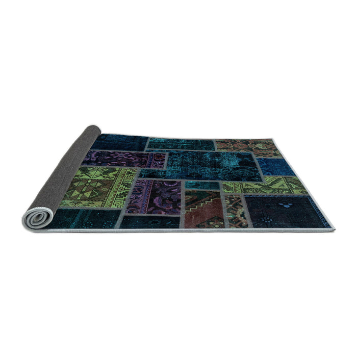 Sideview of Patchwork Light Blue Transitional Rug, abs2062lblu