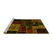 Sideview of Machine Washable Patchwork Yellow Transitional Rug, wshabs2062yw