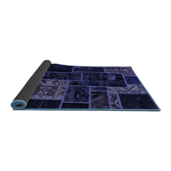 Sideview of Patchwork Blue Transitional Rug, abs2062blu
