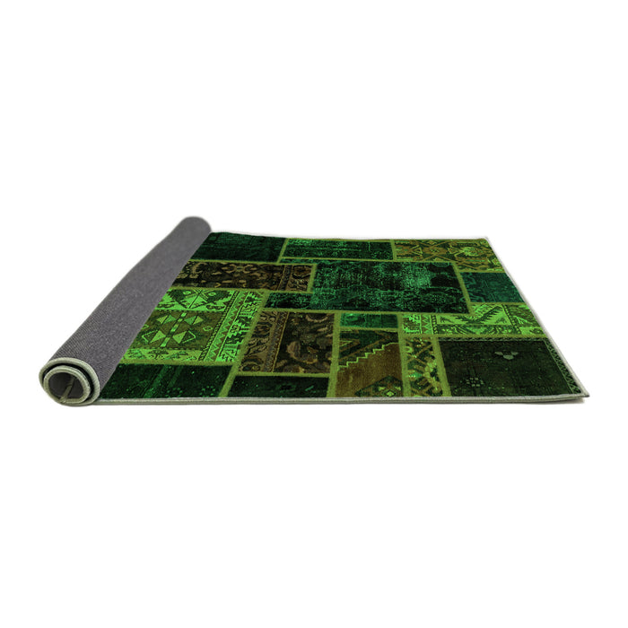 Sideview of Patchwork Green Transitional Rug, abs2062grn
