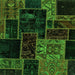 Square Patchwork Green Transitional Rug, abs2062grn