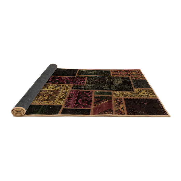 Sideview of Patchwork Brown Transitional Rug, abs2062brn
