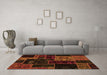 Machine Washable Patchwork Orange Transitional Area Rugs in a Living Room, wshabs2062org