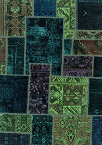 Patchwork Turquoise Transitional Rug, abs2062turq