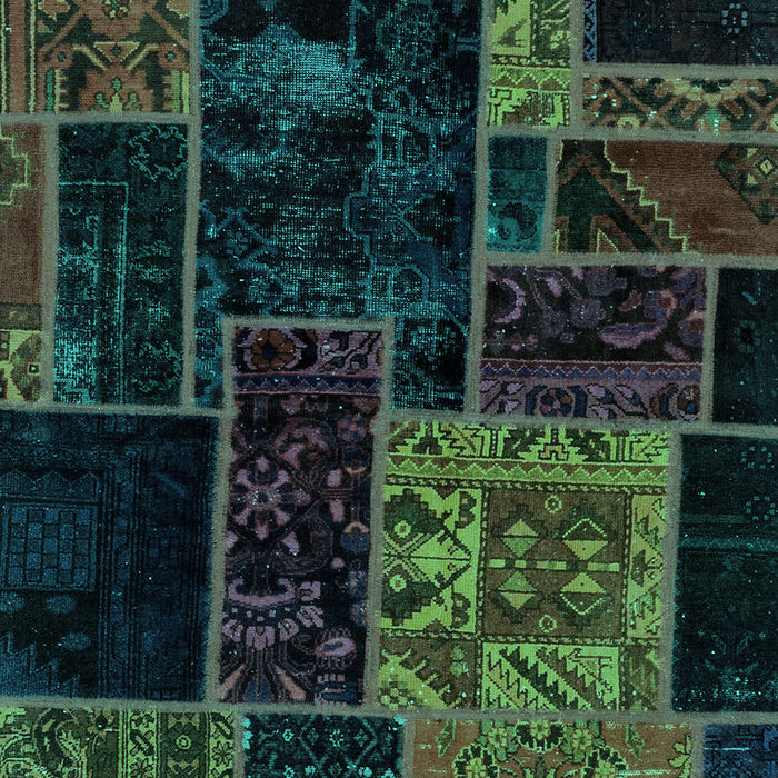Patchwork Turquoise Transitional Rug, abs2062turq