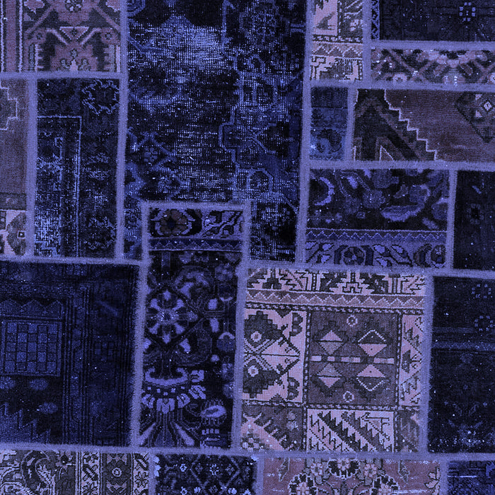 Patchwork Blue Transitional Rug, abs2062blu