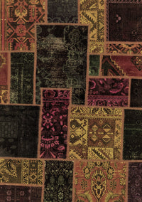 Patchwork Brown Transitional Rug, abs2062brn