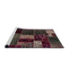 Sideview of Machine Washable Abstract Dark Scarlet Red Rug, wshabs2063