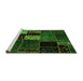 Sideview of Machine Washable Patchwork Green Transitional Area Rugs, wshabs2063grn