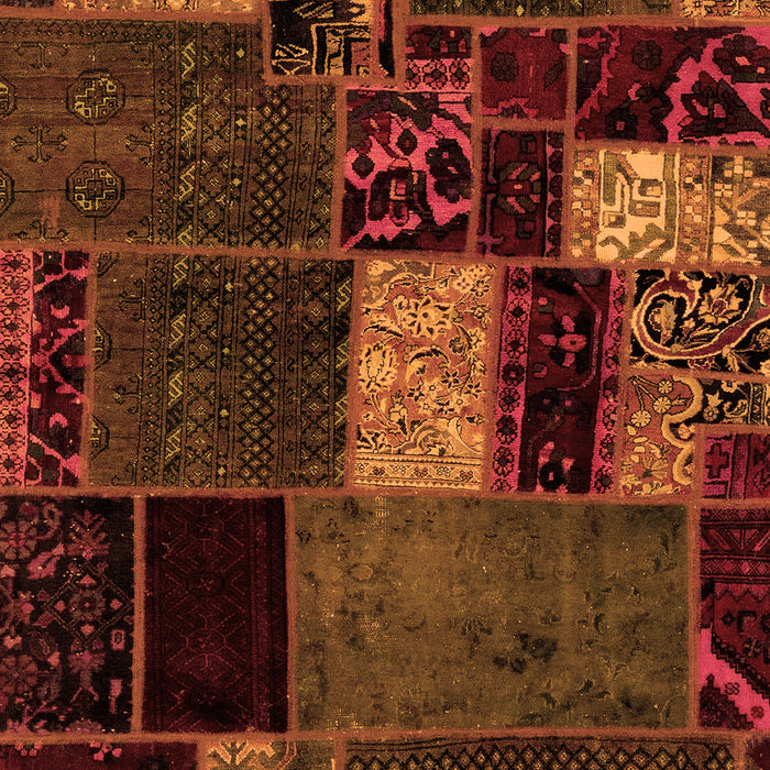 Patchwork Orange Transitional Rug, abs2063org