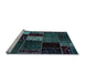 Sideview of Machine Washable Patchwork Light Blue Transitional Rug, wshabs2063lblu