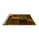 Sideview of Machine Washable Patchwork Yellow Transitional Rug, wshabs2063yw