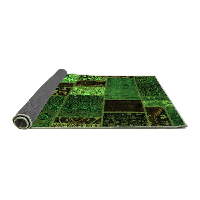 Sideview of Patchwork Green Transitional Rug, abs2063grn