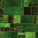 Square Patchwork Green Transitional Rug, abs2063grn