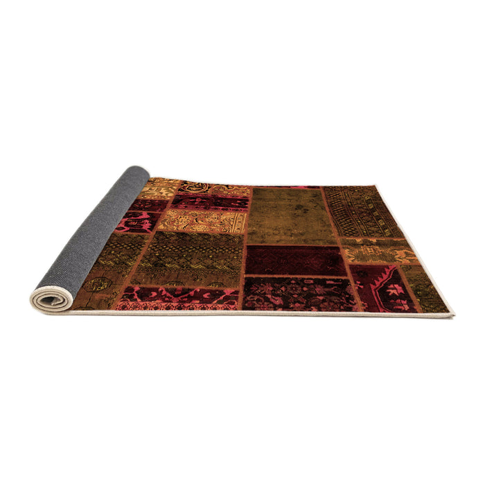 Sideview of Patchwork Orange Transitional Rug, abs2063org