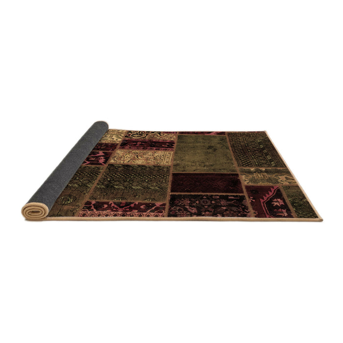 Sideview of Patchwork Brown Transitional Rug, abs2063brn
