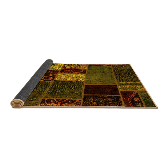 Sideview of Patchwork Yellow Transitional Rug, abs2063yw