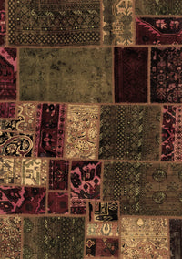 Patchwork Brown Transitional Rug, abs2063brn