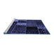 Sideview of Machine Washable Patchwork Blue Transitional Rug, wshabs2063blu