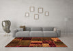 Machine Washable Patchwork Orange Transitional Area Rugs in a Living Room, wshabs2063org