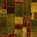 Square Patchwork Yellow Transitional Rug, abs2063yw