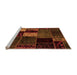 Sideview of Machine Washable Patchwork Orange Transitional Area Rugs, wshabs2063org