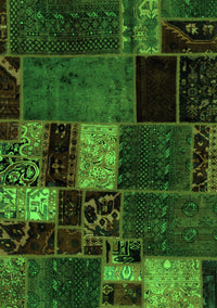 Patchwork Green Transitional Rug, abs2063grn