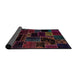 Sideview of Abstract Maroon Purple Patchwork Rug, abs2064