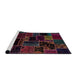 Sideview of Machine Washable Abstract Velvet Maroon Purple Rug, wshabs2064