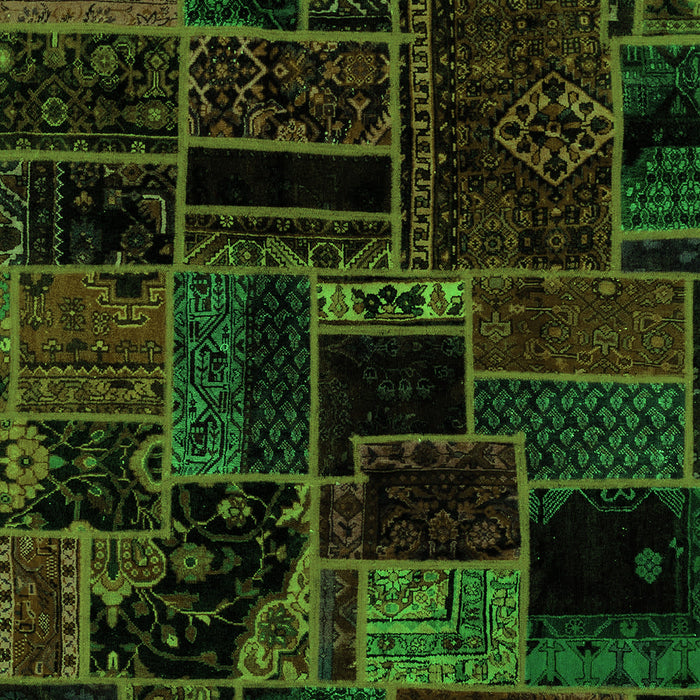 Patchwork Green Transitional Rug, abs2064grn