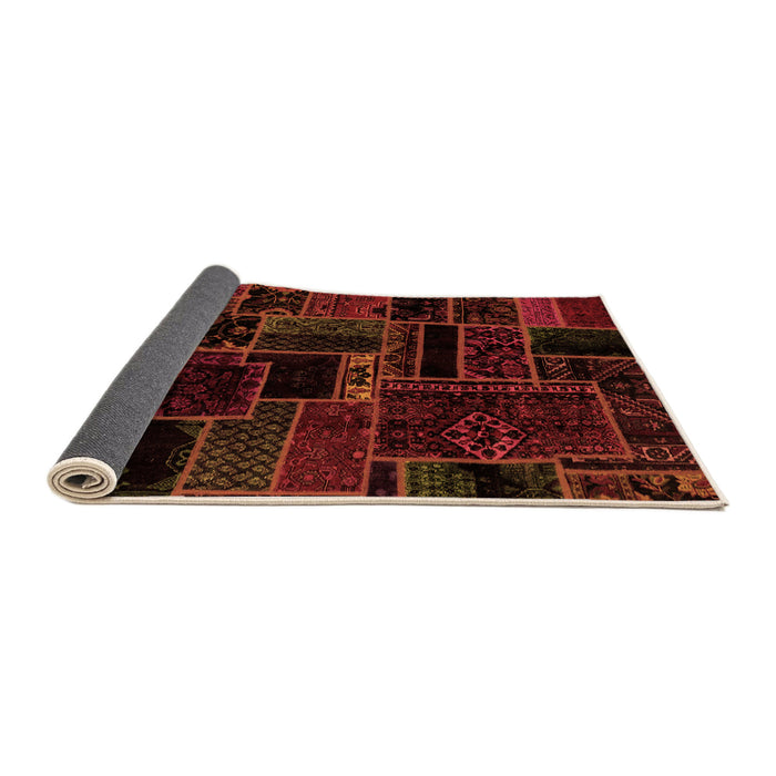 Sideview of Patchwork Orange Transitional Rug, abs2064org