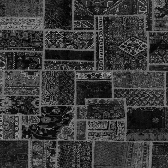 Square Machine Washable Patchwork Gray Transitional Rug, wshabs2064gry