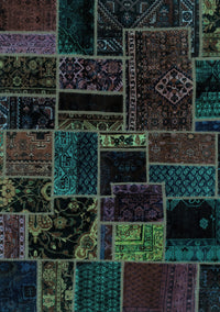 Patchwork Turquoise Transitional Rug, abs2064turq