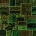 Square Patchwork Green Transitional Rug, abs2064grn