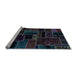 Sideview of Machine Washable Patchwork Light Blue Transitional Rug, wshabs2064lblu