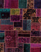 Abstract Maroon Purple Patchwork Rug, abs2064