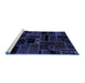 Sideview of Machine Washable Patchwork Blue Transitional Rug, wshabs2064blu