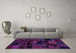 Machine Washable Patchwork Purple Transitional Area Rugs in a Living Room, wshabs2064pur