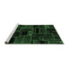 Sideview of Machine Washable Patchwork Emerald Green Transitional Area Rugs, wshabs2064emgrn
