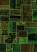 Machine Washable Patchwork Green Transitional Area Rugs, wshabs2064grn