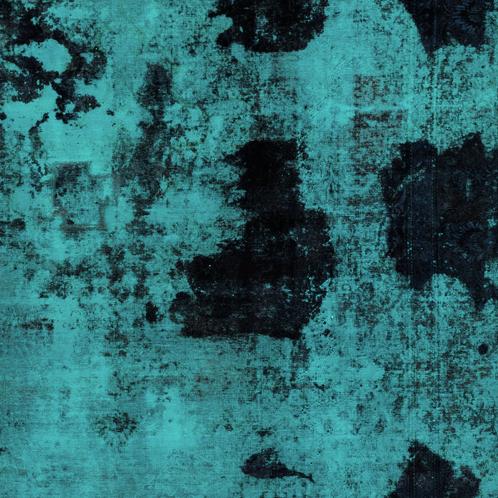 Machine Washable Abstract Turquoise Modern Area Rugs, wshabs2065turq