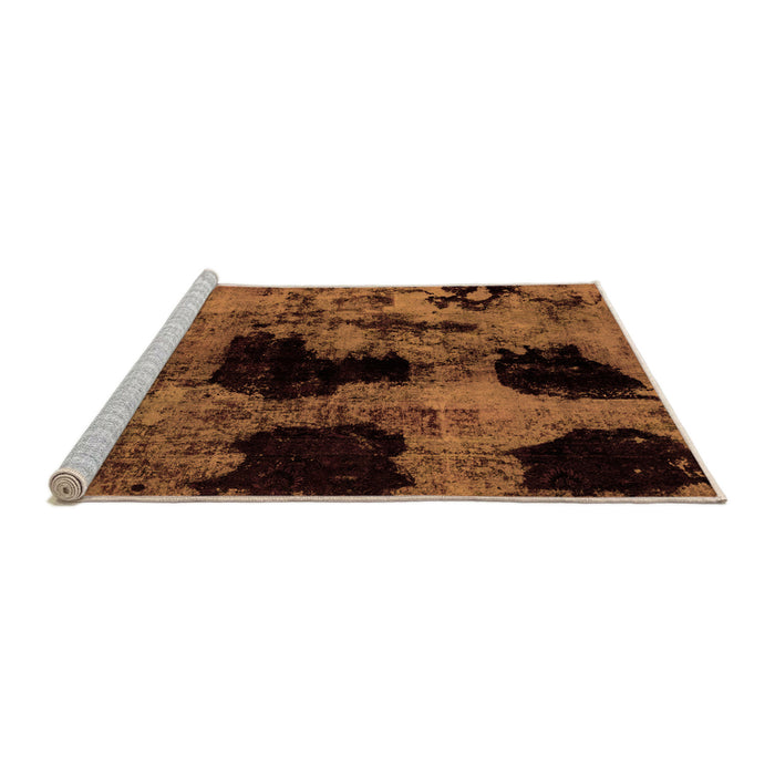 Sideview of Machine Washable Abstract Orange Modern Area Rugs, wshabs2065org