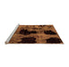 Sideview of Machine Washable Abstract Orange Modern Area Rugs, wshabs2065org