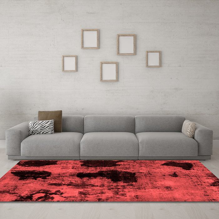 Modern Red Washable Rugs