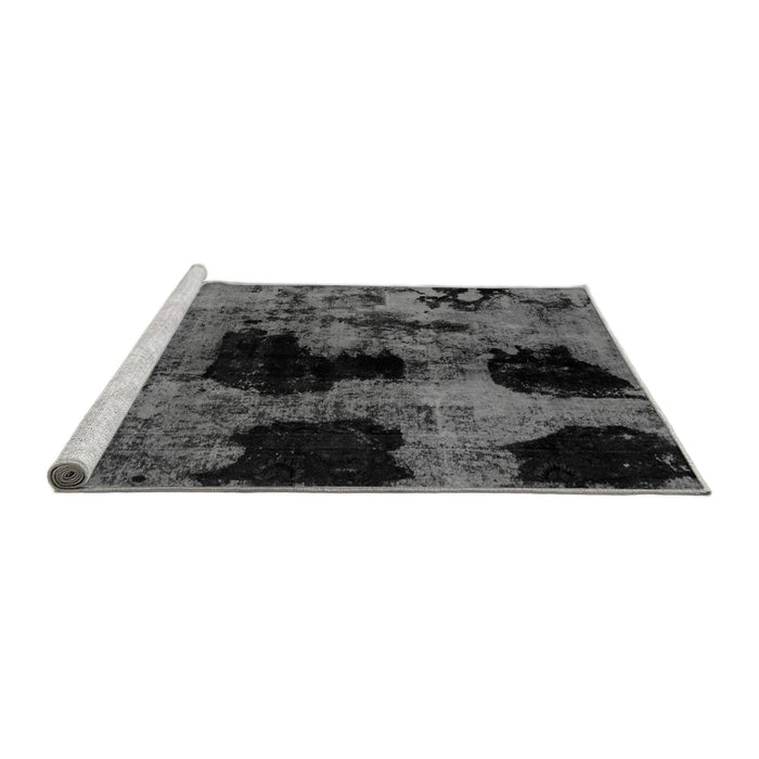 Sideview of Machine Washable Abstract Gray Modern Rug, wshabs2065gry