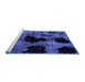 Sideview of Machine Washable Abstract Blue Modern Rug, wshabs2065blu