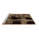 Sideview of Machine Washable Abstract Brown Modern Rug, wshabs2065brn